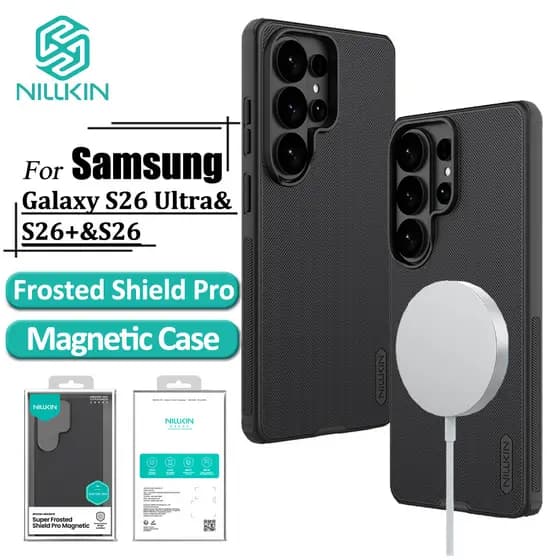 Nillkin Capa Magnética Para Samsung Galaxy S26 Ultra S25/S24/S23 FE De Telefone PC + TPU + Airbag De Metal Anti-Impressã