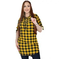 Vestido Xadrez Viscose Modinha Curto Camisão Inverno Festa