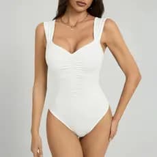 Body Disfarça Barriga Cintura Modeladora Maiô Bojo Decote V