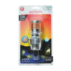 Lâmpada LED Embutir Solo IP68 6400K Luz Branca p/ Deck Jardim Piso Externo 1W Bivolt