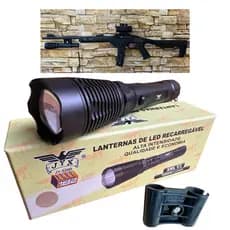 Lanterna  LED V3 - Para Armas Com Suporte -  Led Branco - Carabina Espingarda Jyx JY-520D
