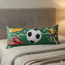Capa Travesseiro de Corpo Xuxinho Estampada Futebol  90 x 38 Com Ziper