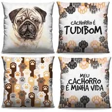 Kit de 4 Capas De Almofada 40 x 40 Pet Pug
