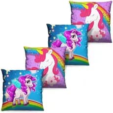 Kit de 4 Capas De Almofada 40x40 Unicórnios