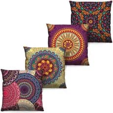 Kit de 4 Capas De Almofada 40x40 Mandalas Indianas