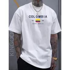 Camiseta Masculina COLOMBIA Camisa 100% algodão