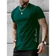 Camiseta Masculina Los Angeles Vertical bco Camisa 100% Algodão Gola Redonda Fio 30.1 Lançamento