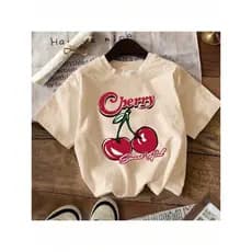 Camiseta infantil Menina Cherry Ceveja Blusa criança estampada 100% algodão