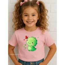 Camiseta Infantil estampada Dininho criancinha blusinha 100% algodão
