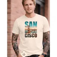 Camiseta Masculina estampada San Francisco imagem da cidade