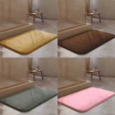 Kit 2 Tapetes de Banheiro Absorvente Antiderrapante Emborrachado Macio Super Soft Cores 60x40