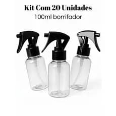 Kit 20 Frasco Spray Mini Trigger Frasco 100ml Liquido Alcool Perfume Multiuso Faxina Refil