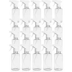 Kit 20 Frascos Borrifador Spray Pulverizador 300ml com Válvula Multiuso Transparente