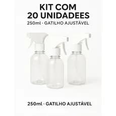 Kit 20 Frascos Borrifador Spray Pulverizador 250ml com Válvula Multiuso