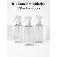 Kit 50 Frasco Spray Mini Trigger Frasco 300ml Liquido Alcool Perfume Multiuso Faxina Refil