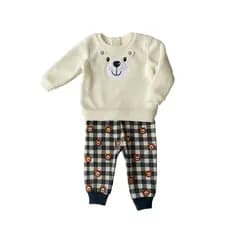 Kit 4 peças Conjunto Bebe de frio Moletom de Qualidade Pelucia Super Quentinho