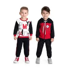Kit Montreal 2 Conjuntos Roupa Infantil Moleton Frio Tam 1 ao 3.