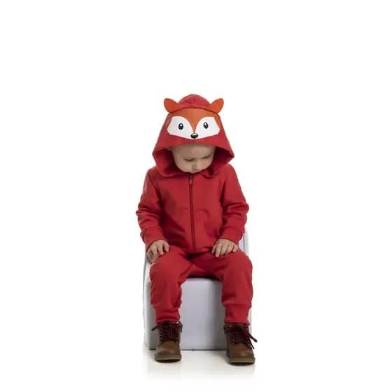 Macacão Lindo de Raposa Roupa de Bebê Moletinho