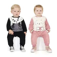 Lindo Conjunto em Pelo Pelúcia Super Quentinho Roupa de Bebe Roupa Infantil