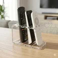 Porta Controle Remoto Acrílico Transparente 3 Controles Organizador Mesa Compacto