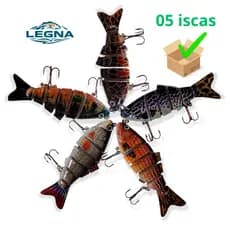 Isca Artificial Lambari Articulada Realista Swimbait Para Pesca – Kit 5 Unidades