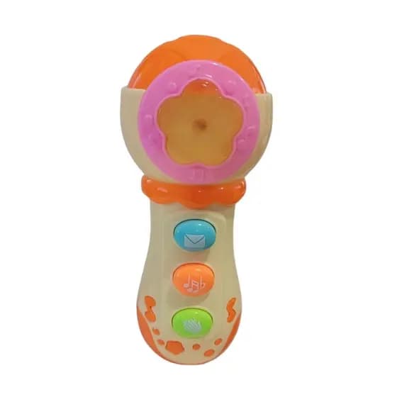 Microfone Infantil Musical Interativo Amarelo - Unitoys