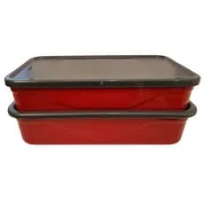 Marmita Fit Dupla 1,3L Vermelho com Talher - Unitermi
