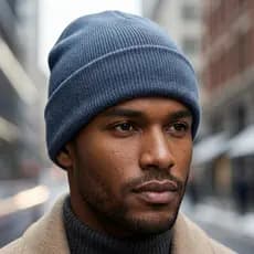 Gorro Touca Azul Cobalto Escuro Sem Bordado Tricô Confortável Unissex Para Dias Frios Adulto
