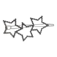 Presilha De Cabelo Com Estrelas Constelação E Strass Brilho Grampo Delicado Prata Clipe Lateral Feminino Ótimo Penteados