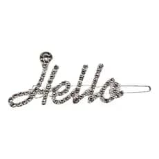 Presilha De Cabelo Hello Com Strass, Grampo Delicado Prata, Clipe Lateral Fácil Ajuste, Feminino, Ideal Para Penteados