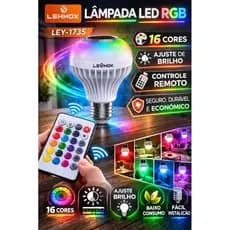 Lâmpada LED / RGB / 16 cores / controle remoto / 10W / E27