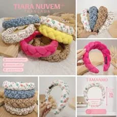 Tiara Nuvem Trançada Acolchoada Feminina | Faixa de Cabelo Macia | Diversas Cores