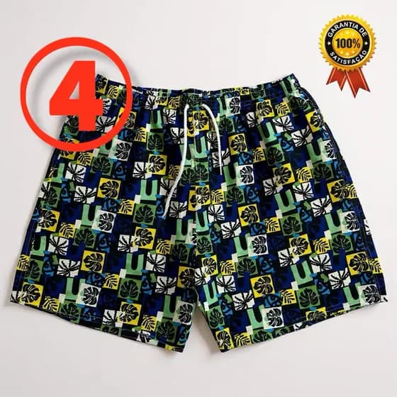 kit com 4 bermuda tactel masculino  - short de academia masculino, short tactel, short de praia mauricinho