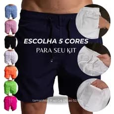 kit 5 bermuda masculina tactel - praia academia P ao plus size - short carnaval, short masculino, short academia