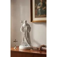 Estátua São Bento Proteção Fé Cristã 3 Tamanhos 10 a 20cm