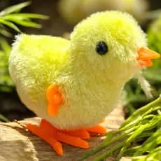 Pintinho Amarelinho Grande Brinquedo de Pelúcia a Corda Infantil não precisa de pilhas