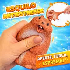 Brinquedo Indestrutivel Esquilo Fofo Alívio Antiestresse Apertar Bichinho Boneco de areia Macio
