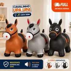 Cavalinho Upa Upa Grande Pula Pula Pocotó borracha Brinquedo com Luz e Som Menino e Menina Divertido
