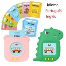 Pronúncia Portátil Máquina De Cartões De Aprendizagem Oral Kids Educational Toys Português e Inglês