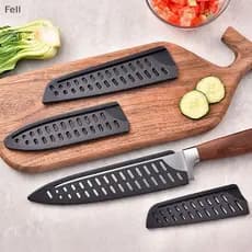 [Fel] Bainha De Faca De Cozinha Capas Plástico Preto Capa Protetora De Lâmina De Proteção De Borda Para Desossar Frutas
