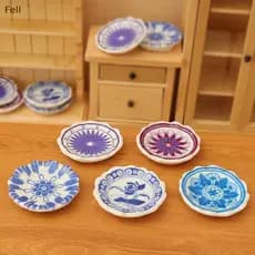 [Fel] 5 Peças 1 : 12 Casa De Bonecas Em Miniatura Pratos De Jantar Boneca Simulação De Acessórios De Mesa De Cozinha Dec