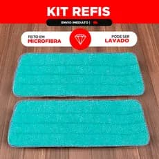 KIT Refil Para Mop Spray Universal Pano Microfibra Reutilizável Almofada Esfregão