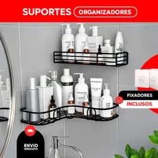Kit Suporte Organizador de Canto e Reto Porta Shampoo Para Banheiro e Cozinha A Prova D'água