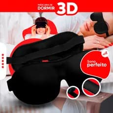 Máscara Para Dormir 3D Tapa Olhos Blackout Super Confortável Ajustável Para Descanso e Viagens
