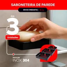 Saboneteira de Parede em Alumínio Preto – Cesta Quadrada Decorativa para Banheiro e Chuveiro