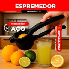 Espremedor Amassador De Limão Manual Inox Preto Alumínio Utensilio Para Cozinha Multiuso Universal