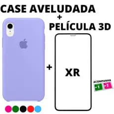Capa Case Silicone Veludo Camurça + Pelicula 3D Iphone XR Capinha Aveludada