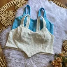 Cropped feminino plus size bubble 46 a 50 top