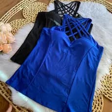 Blusa feminino plus size GG suplex alça fina 46 a 50 tranças