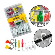 Kit de Fixação Abraçadeiras Buchas e Fixa Cabo